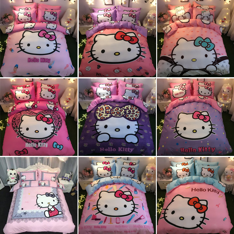凯蒂猫床上用品四件套卡通纯棉全棉儿童可爱日式女男孩童床单甜美在类目 床上用品, 床品套件/四件套/多件套中 - 来自Buy2taobao.com提供专业的淘宝代购服务