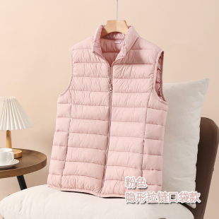 妈妈保暖马夹女背心 大码 2025反季 清仓轻薄羽绒棉马甲立领坎肩短款