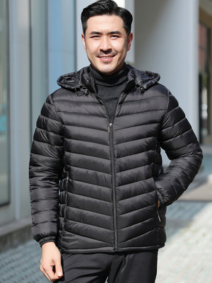 男士轻薄新款连帽棉服冬季