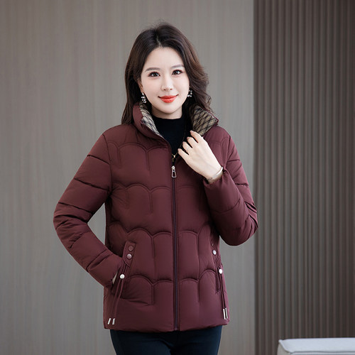 棉衣女短款2025冬季新款韩版面包服中年妈妈冬装棉服加厚棉袄外套