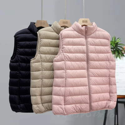 2025秋冬大码新款羽绒棉立领马甲女显瘦保暖背心短款坎肩内胆修身
