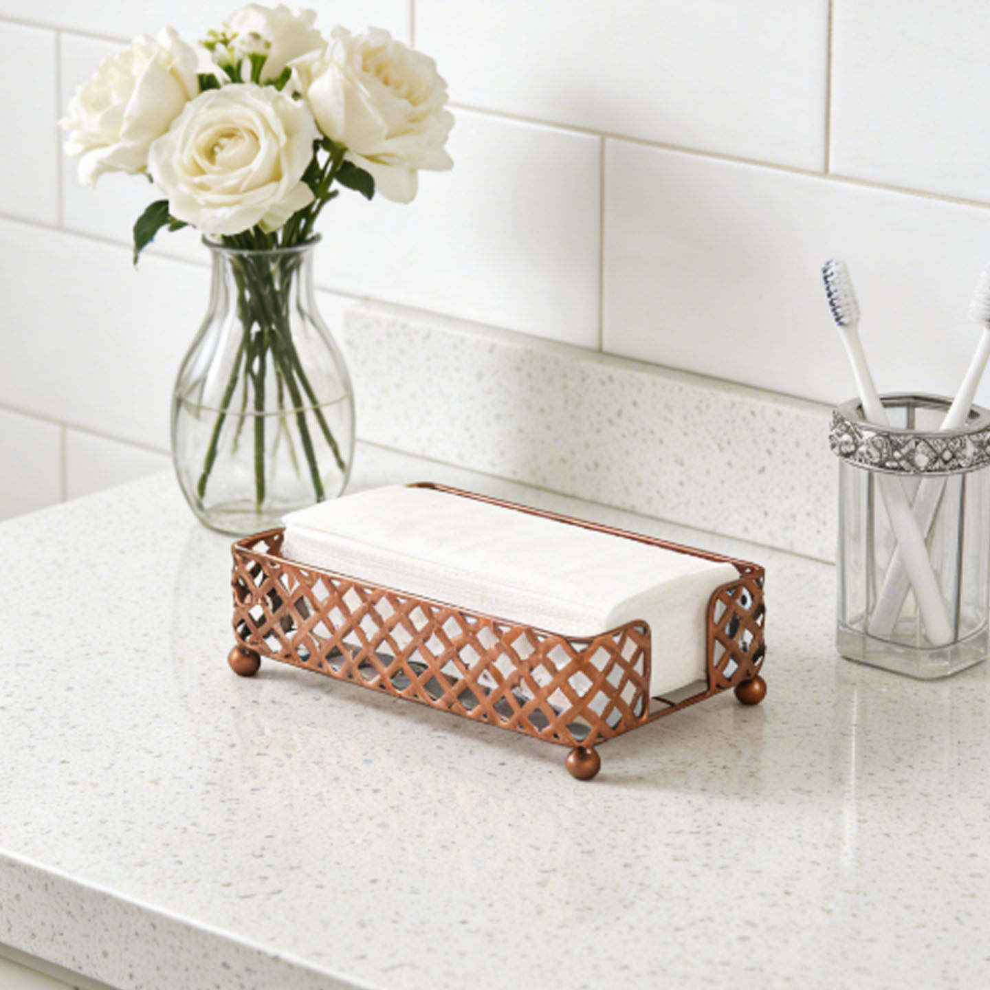 复古锚钉效果长方形擦手纸盒纸巾架浴室卫生间免打孔置物收纳架