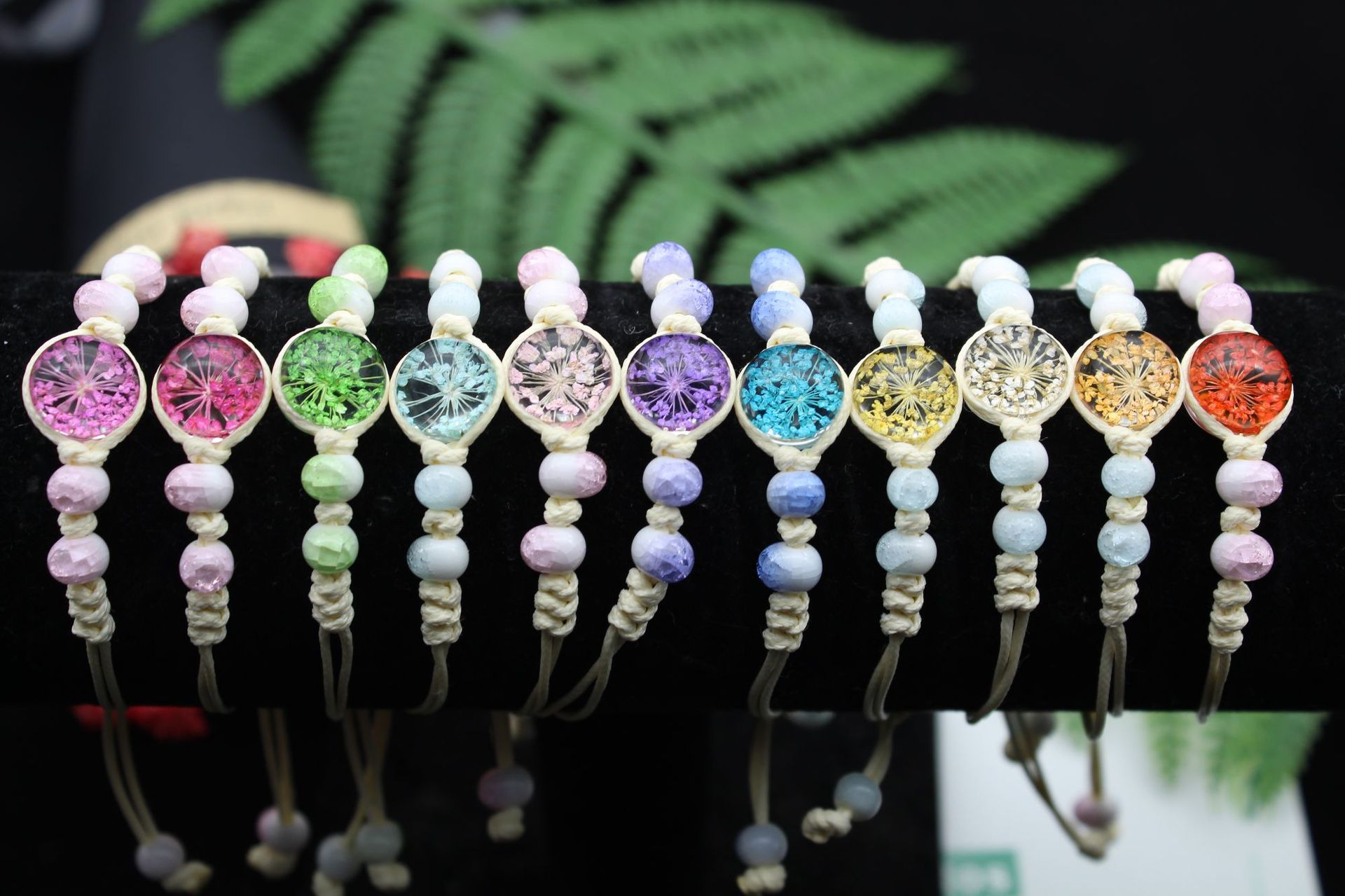 干花手链永生花满天星手工编织可手链