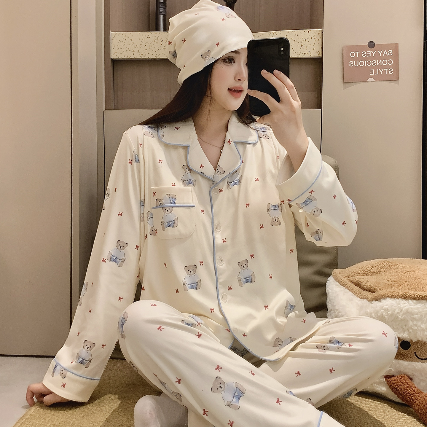 秋冬新款德绒月子服暖绒孕妇睡衣家居服套装