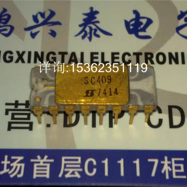 SC409  白瓷 灰花纹 金顶金脚 老款古董IC 保用 进口直插脚陶瓷封