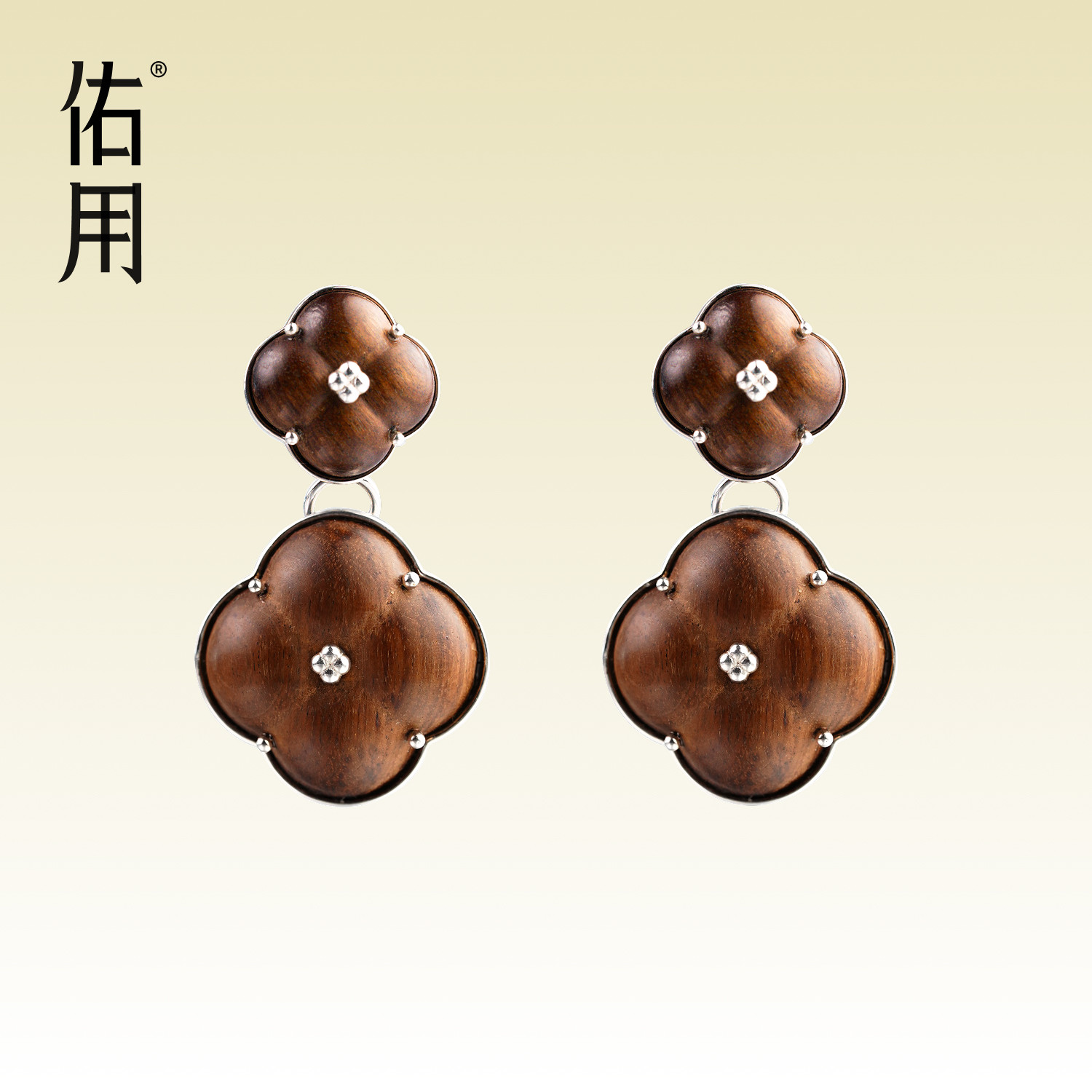 永恒结梨花檀木可拆分可组合多用耳饰吊坠万能扣饰