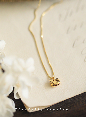 哈基米可爱学生925银镀金短项链