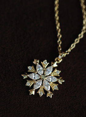 精致浪漫雪花925银项链