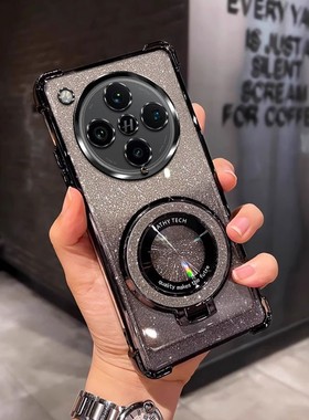 四角防摔带磁吸支架适用于适用oppoFindx8pro手机壳PKC110女PKCl10软男个性新款findx8pro外壳透明电镀保护套