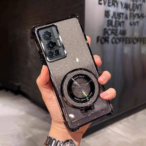 四角防摔带磁吸支架适用于适用vivoX70pro手机壳V2134A简约全包个性网红女软新款男外壳透明电镀x70pro保护套