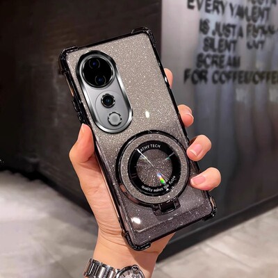 四角防摔带磁吸支架适用于适用vivoV40pro手机壳全包简约软男网红新款女潮个性v40pro外壳透明电镀保护套