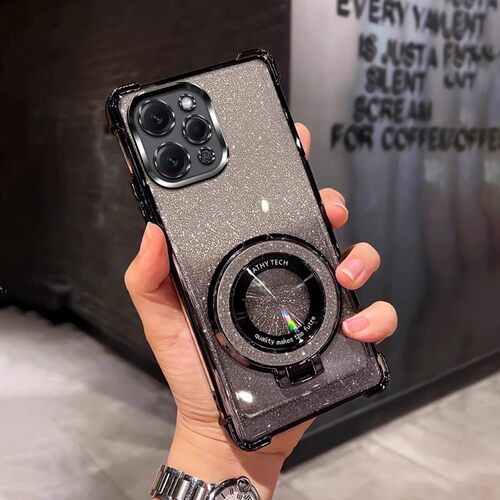四角防摔带磁吸支架适用于适用红米Note12r手机壳23076RA4BC软全包简约男女新款网红个性外壳透明电镀保护套
