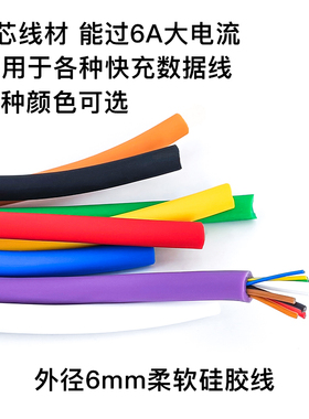 TYPEC数据线8芯USB手机PD快充硅胶线材6A插头外壳手工材料DIY配件