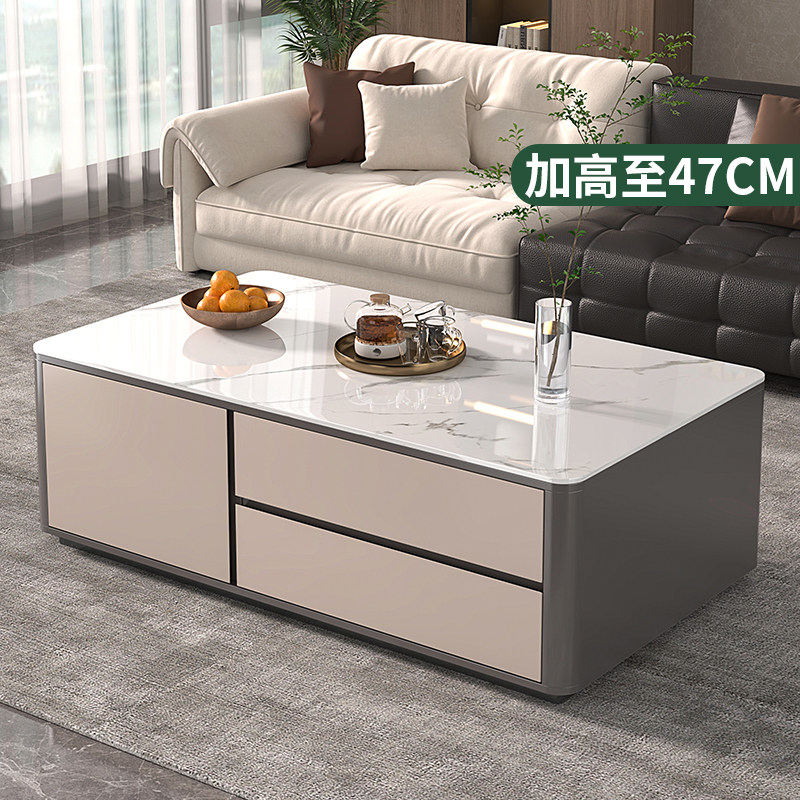 茶几客厅家用小户型2026新款轻奢高级感实木岩板茶几桌电视柜组合,住宅家具,茶几,淘宝优惠券,粉丝福利购,淘宝优惠卷