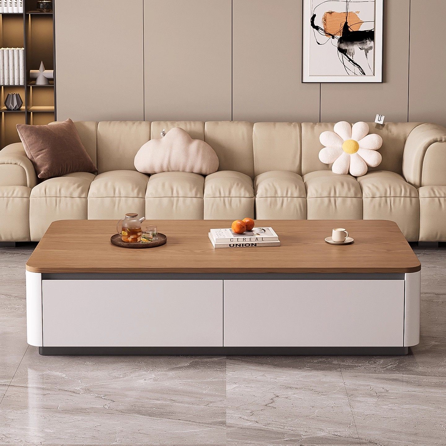 茶几客厅家用小户型2026新款高级感实木桌子中古茶几桌电视柜组合,住宅家具,茶几,淘宝优惠券,粉丝福利购,淘宝优惠卷