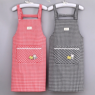 纯棉围裙厨房女过膝大号围腰男背带全棉透气上班工作套裙定制印字