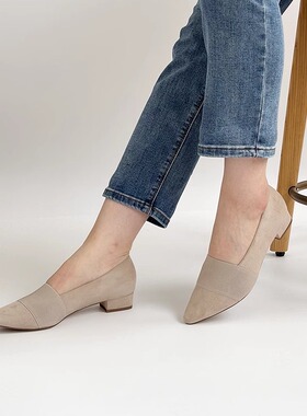 德国PETER KAISER女鞋2025春夏新品羊皮尖头软底中跟单鞋74242