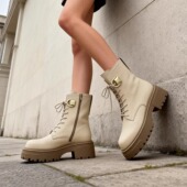 德国Gabor嘉步嘉宝女鞋 秋冬新品 牛皮高帮系带马丁靴短靴51.761