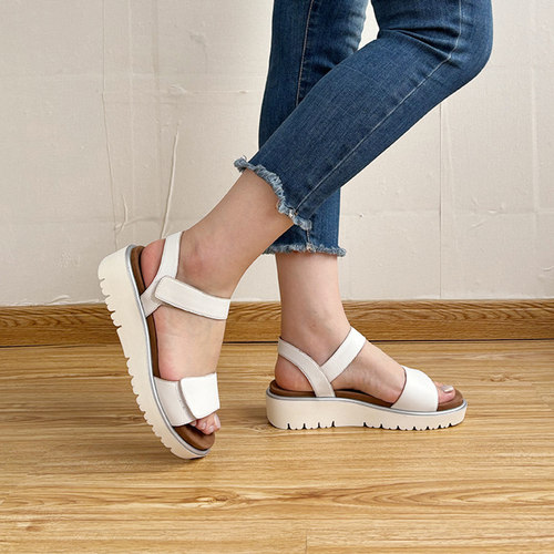 德国ara魔术贴软底厚底凉鞋