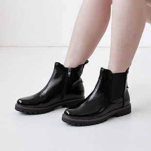 德国CAPRICE凯蝴蝶女鞋 牛皮舒适低跟切尔西短靴25412 2025秋冬新品