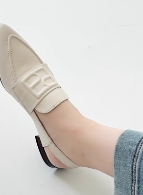 奥地利Hogl友高春夏新品羊皮时尚休闲鞋包头平底穆勒凉鞋100610