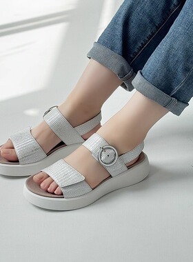 德国Gabor嘉宝嘉步女鞋夏季新品牛皮时尚厚底休闲沙滩凉鞋42.863