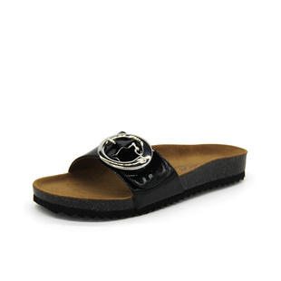 圆扣牛皮一字面软底拖鞋 时尚 27104 春夏新品 德国CAPRICE凯蝴蝶女鞋