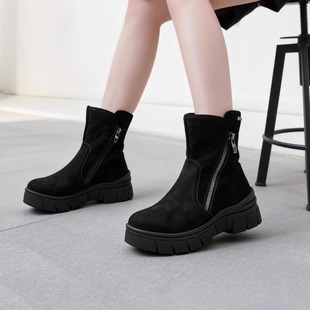 德国CAPRICE凯蝴蝶女鞋 牛皮加绒防水中筒雪地靴26437 2025秋冬新品