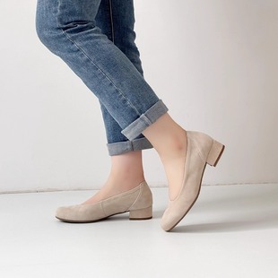 德国Gabor嘉步嘉宝女鞋2025春夏新品经典山羊皮中跟单鞋06.210