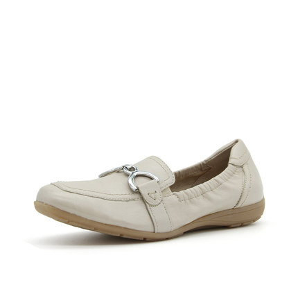 德国CAPRICE凯蝴蝶女鞋春夏新品牛皮金属扣舒适坡跟奶奶鞋24650