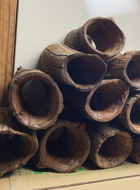 紫柚木树洞沉木寄居蟹鱼虾栖息躲避繁殖罐南美异型灯科鱼造景异形