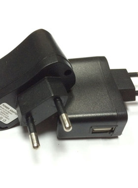 单口usb充电器欧规欧标欧式欧洲插头圆脚手机Mp3/4充电头0.5A/1A