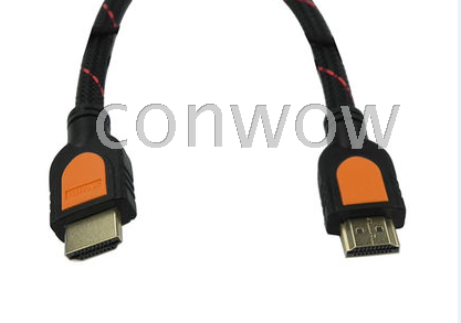 30CM HDMI双环带网连接线 电视电脑数据线 高清转换线0.3米 1.4版