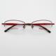 外贸原单日本订单红色超轻合金商务气质半框彩色装 饰镜腿眼镜架女