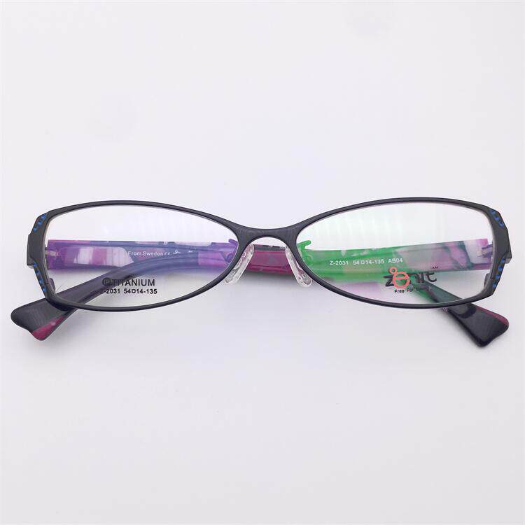 外贸原单瑞典订单黑色超轻纯钛欧美蝶形框彩色板材镜腿眼镜架女