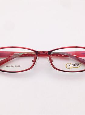 珍藏孤品外贸原单红色合金全框小圆框TR90舒适防过敏镜腿眼镜架女