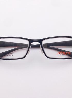 外贸原单日本订单黑色超轻纯钛全框异形框TR90防过敏镜腿眼镜架