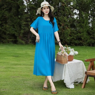 2025初夏新款高档棉绸连衣裙漂亮度假沙滩裙宽松夏天巨好看的裙子