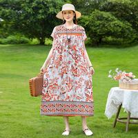 2026 New high-end cotton and silk nightgown, elegant dress, home wear, large-sized pajamas, cool, comfortable and loose for outerwear thumbnail 4