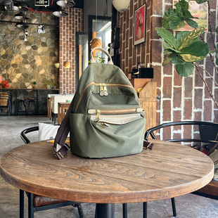 狼道2025新款防水布配真皮轻便双肩包日常时尚休闲通勤女旅游背包