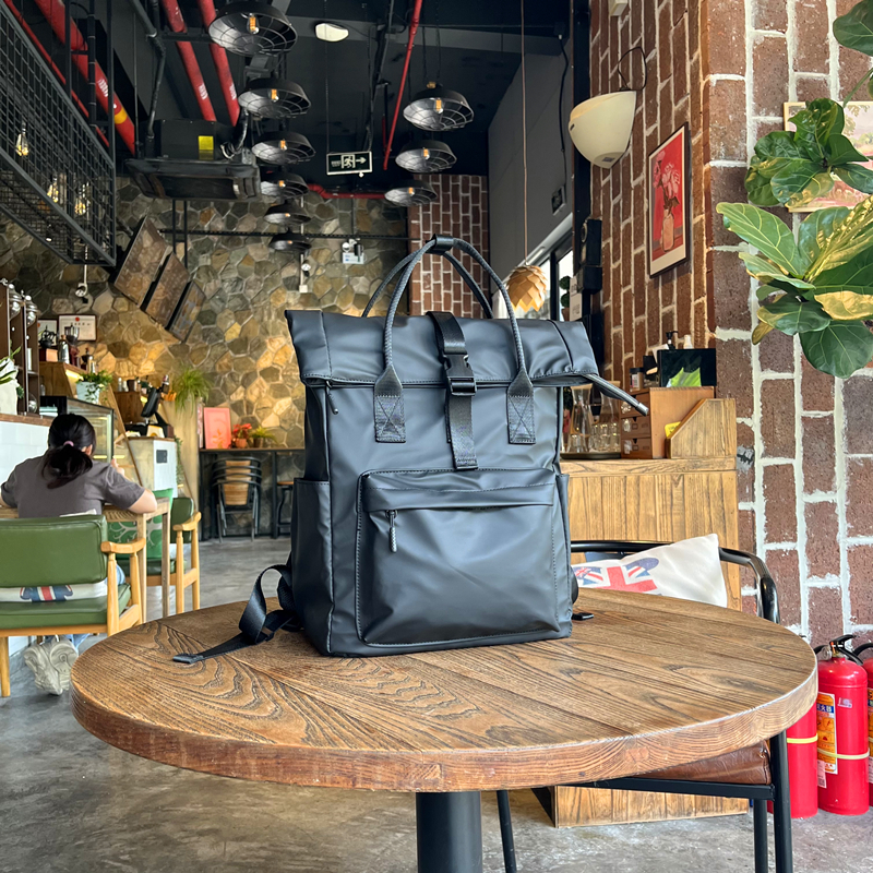 2025新款多功能防水布皮膜双肩包日常通勤时尚休闲小众电脑背包潮