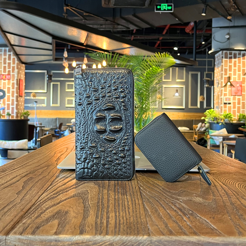 男士头层牛皮长款钱包卡包