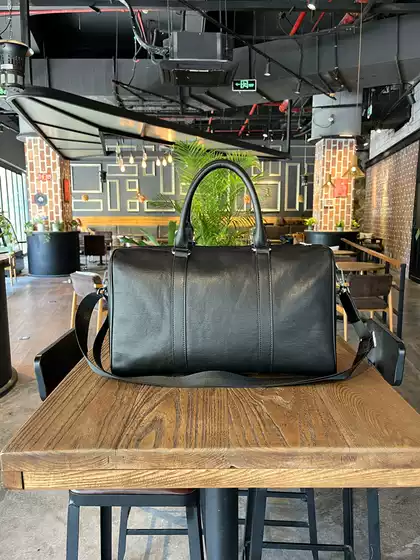 Business Casual Genuine Leather First-Layer Cowhide Travel Bag Storage Bag for Men and Women Short-Distance Carry-On Luggage Bag Large Capacity