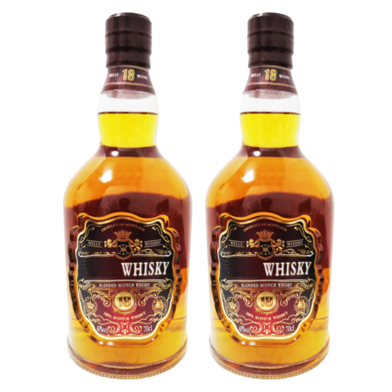 2支*700ml 入门级 苏格兰威士忌whisky 18英国威士忌40度蒸馏酒