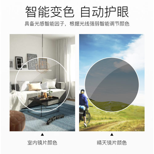 远近两用老花镜防蓝光镜片变色镜