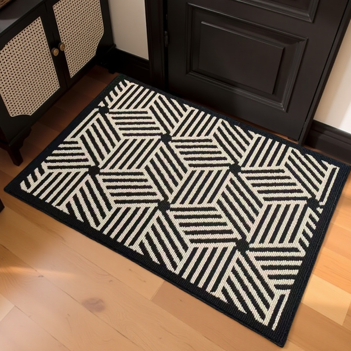 入户门口厨房地垫新中式百搭新款防滑脚垫高级感丙纶门垫耐脏地毯