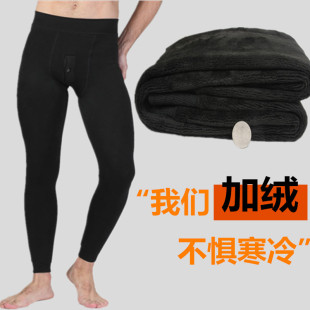 秋裤男单件毛裤保暖裤纯棉加大男士加厚加绒单穿一体修身打底线裤