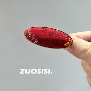 国潮古风仿宋锦儿童发夹 女童新年新中式发饰