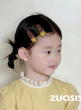 针织小花儿童发夹一对