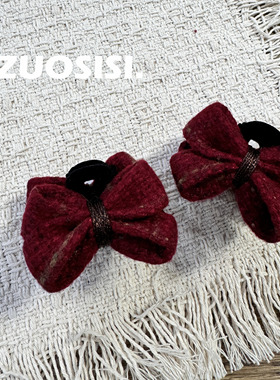 新年红色双面蝴蝶结儿童抓夹 女童可爱过年春节发饰高级感头饰